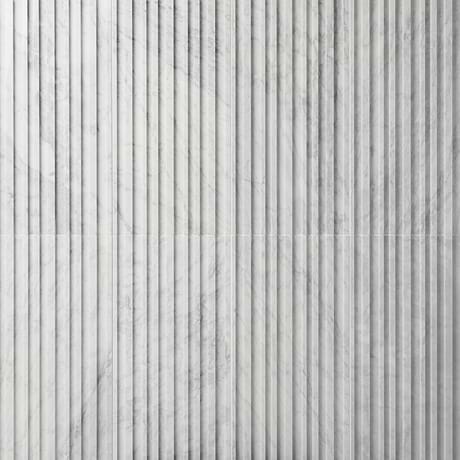 Stonework Barcode Carrara White 12x24 3D Polished Marble Tile