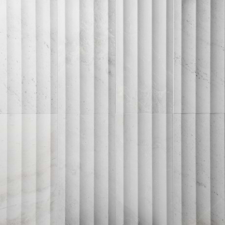 Stonework Fluted Alaska White 12x24 3D Honed Marble Tile