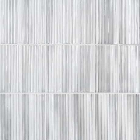 Nabi Subway Arctic Blue 4.5x9 Fluted Ridged Crackled Glossy Glass Tile