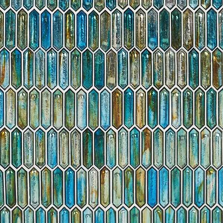 Komorebi Picket Juneau Spring Multicolor 1x3 Polished Glass Mosaic