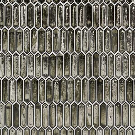 Komorebi Picket Rainforest Dew Gray 1x3 Polished Glass Mosaic