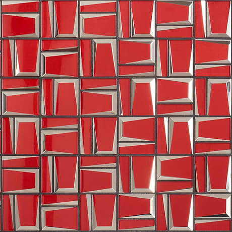 Rumi French Ruby Red 2x3 Polished Mirrored Glass Mosaic Tile