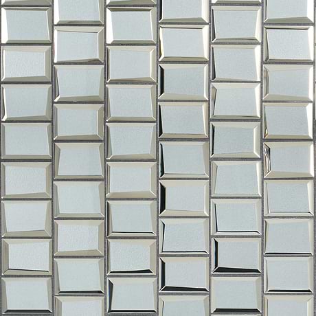 Rumi Glam Slate Gray 2x3 Polished Mirrored Glass Mosaic Tile