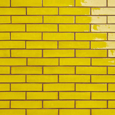 Emery Yellow 2x8 Handmade Crackled Glossy Terracotta Subway Tile