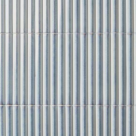 Ponto Iris White Fluted 5x16 3D Polished Porcelain Tile