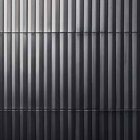 Ponto Metallic Gray Fluted 5x16 3D Polished Porcelain Tile