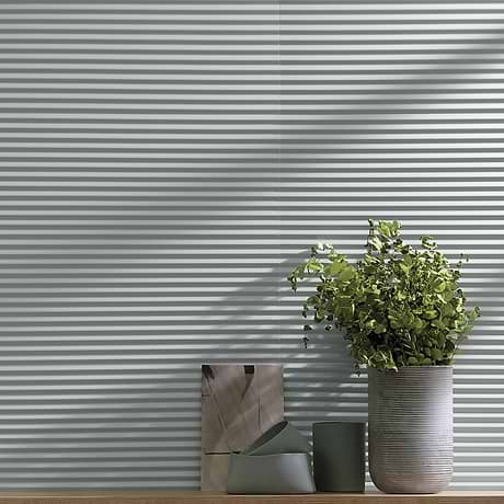 Mod 3D Aquamarine Green 12x36 Fluted Matte Ceramic Tile