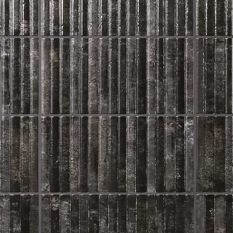 Curve Black Fluted 6x12 3D Glossy Ceramic Tile