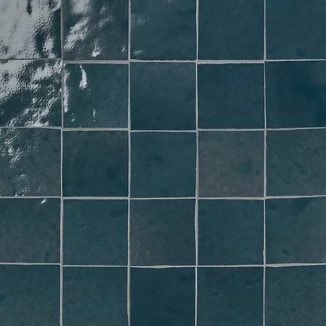 Zelora Coastal Blue 4x4 Zellige Look Glossy Ceramic Tile
