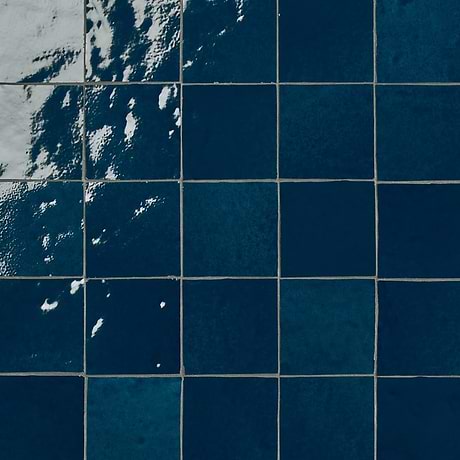 Zelora Marine Blue 4x4 Zellige Look Glossy Ceramic Tile