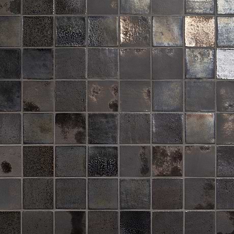 Emery Mixed Metallic 4x4 Handmade Crackled Terracotta Tile