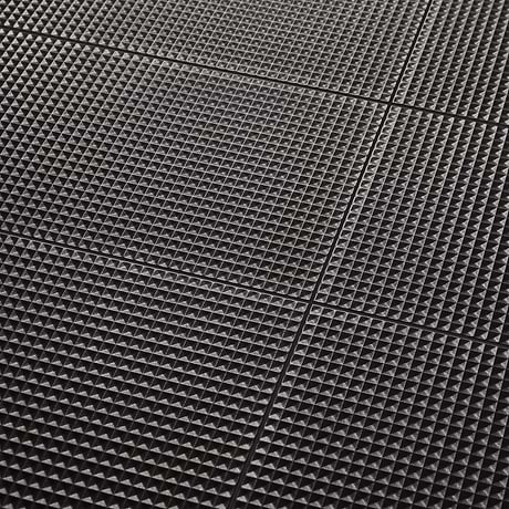 Kinzie Waffle Charcoal Black 8x16 Textured Matte Ceramic Tile