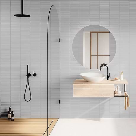 Sydney Silver 8x16 3D Mixed Finish Ceramic Tile