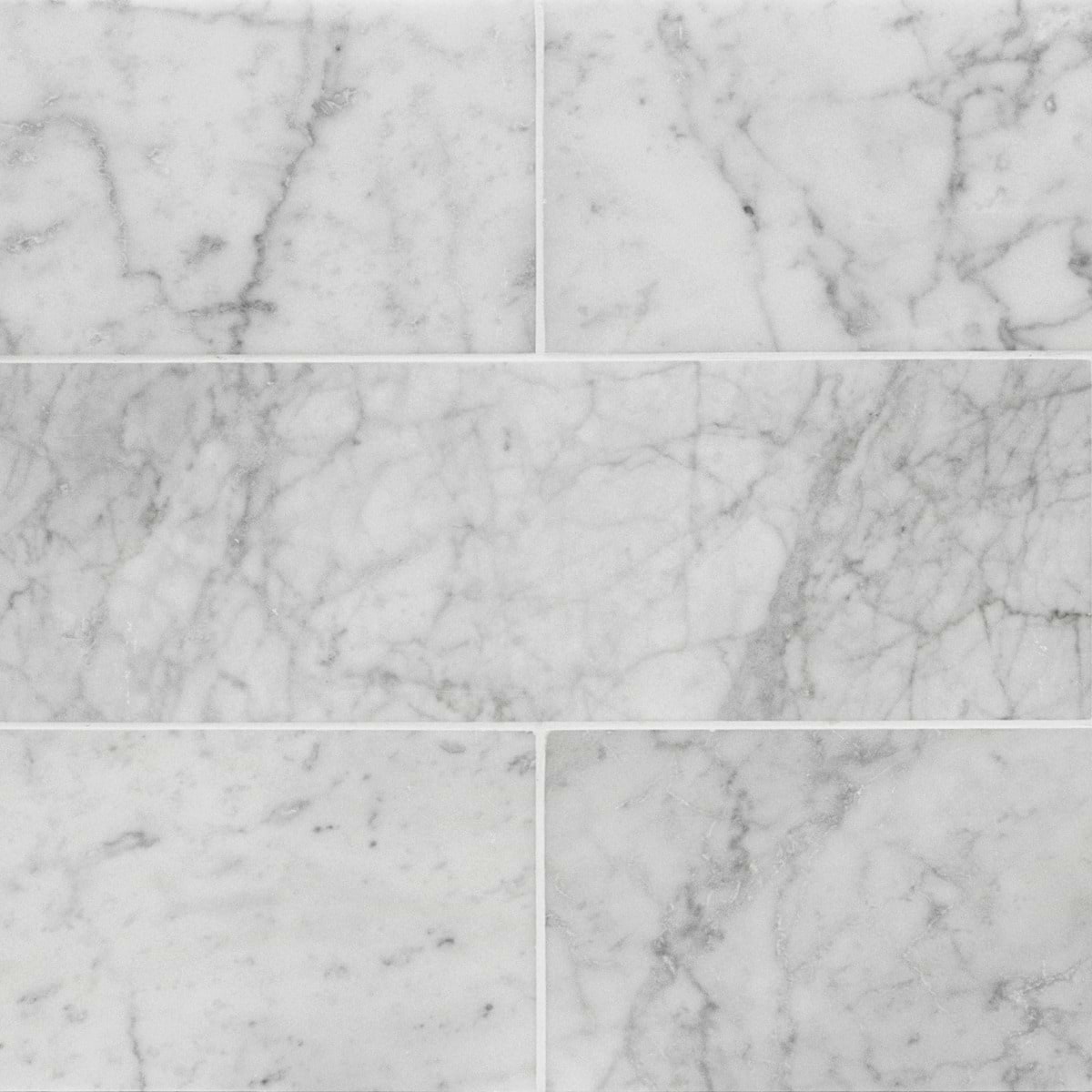 BIANCO CARRARA 6x18 Honed Marble Tile