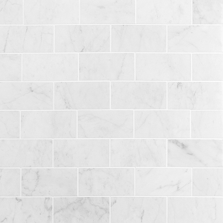Carrara White 3X6 Polished Marble Subway Tile