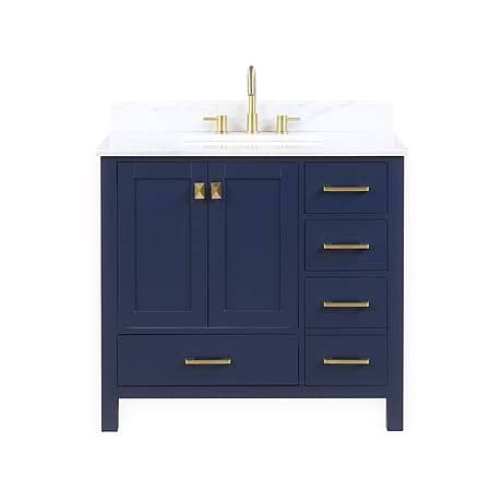 Athena 36'' Blue Vanity And Marble Counter