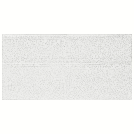 Sarina Vintage White 6x12 Glossy Crackled Ceramic Base Molding