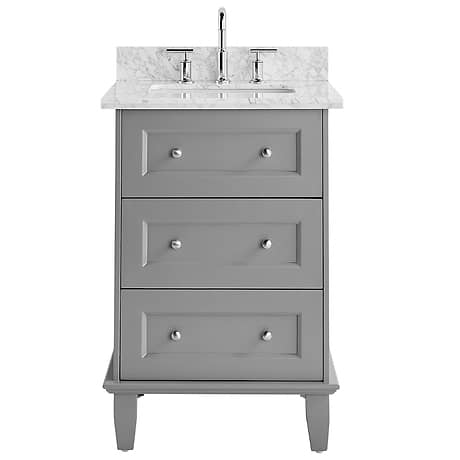 Nora Gray 24" Single Vanity with Carrara Marble Top