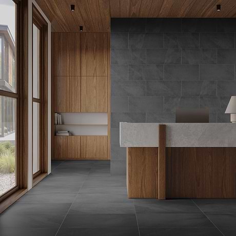 Fordham Nero Black 12x24 Matte Porcelain Tile