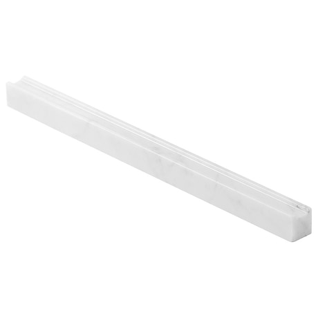 Bianco Carrara Groove 1x12 Polished Marble Pencil Liner