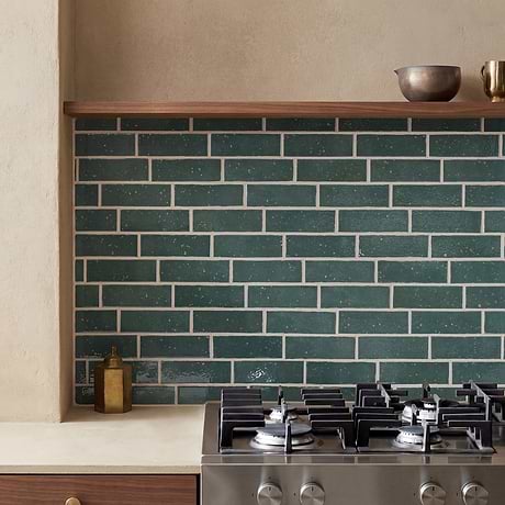 Essa Green 2x6 Terracotta Look Polished Porcelain Tile