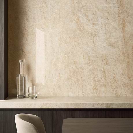 Grand Taj Mahal Lux Shimmer Champagne Beige 24x48 Stone Look Polished Porcelain Tile