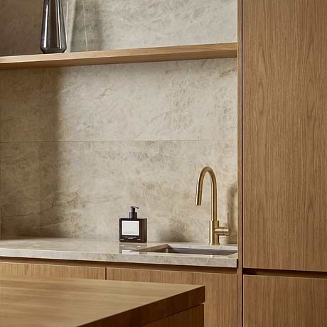 Grand Taj Mahal Lux Shimmer Fawn Beige 24x48 Stone Look Polished Porcelain Tile