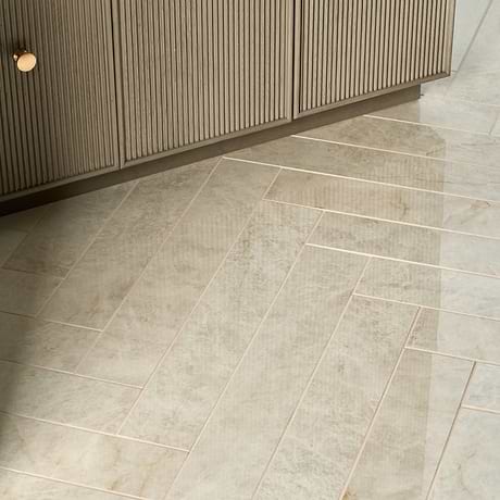Grand Taj Mahal Pearl Beige 4x24 Stone Look Polished Porcelain Tile