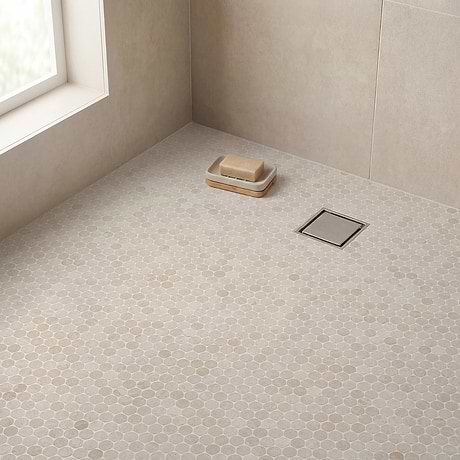Cream Misto Beige 1" Penny Round Honed Marble Mosaic Tile