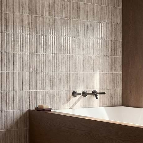 Curve Gray Fluted 6x12 3D Glossy Ceramic Tile