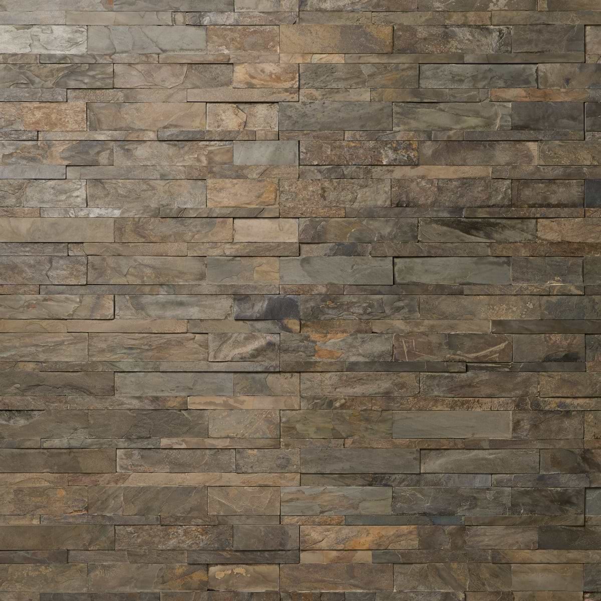 TENERIFE Earth Gray 6x24 Splitface Slate Stacked Stone Tile