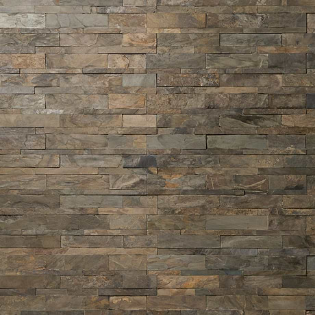 Tenerife Earth Gray 6x24 Splitface Slate Stacked Stone Tile