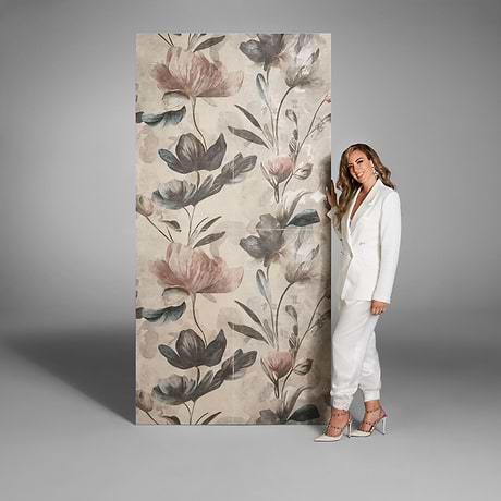 Art Gallery Lily Multicolor 24x48 Artisan Decor Matte Porcelain Tile by Paula Purroy