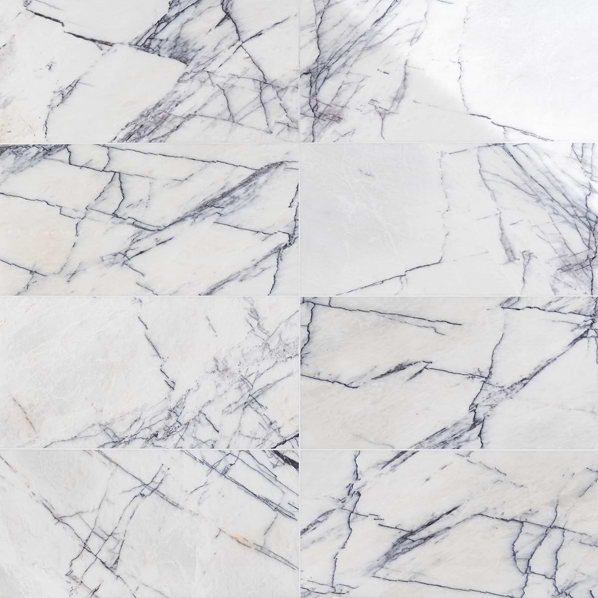 LILAC White 12x24 Polished Marble Tile