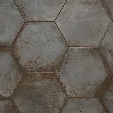 Flatiron Graphite Gray 20" Large Hexagon Matte Porcelain Tile By Angela Harris