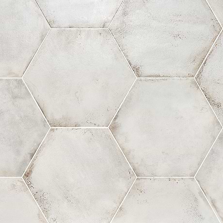 Flatiron White 20" Large Hexagon Matte Porcelain Tile By Angela Harris