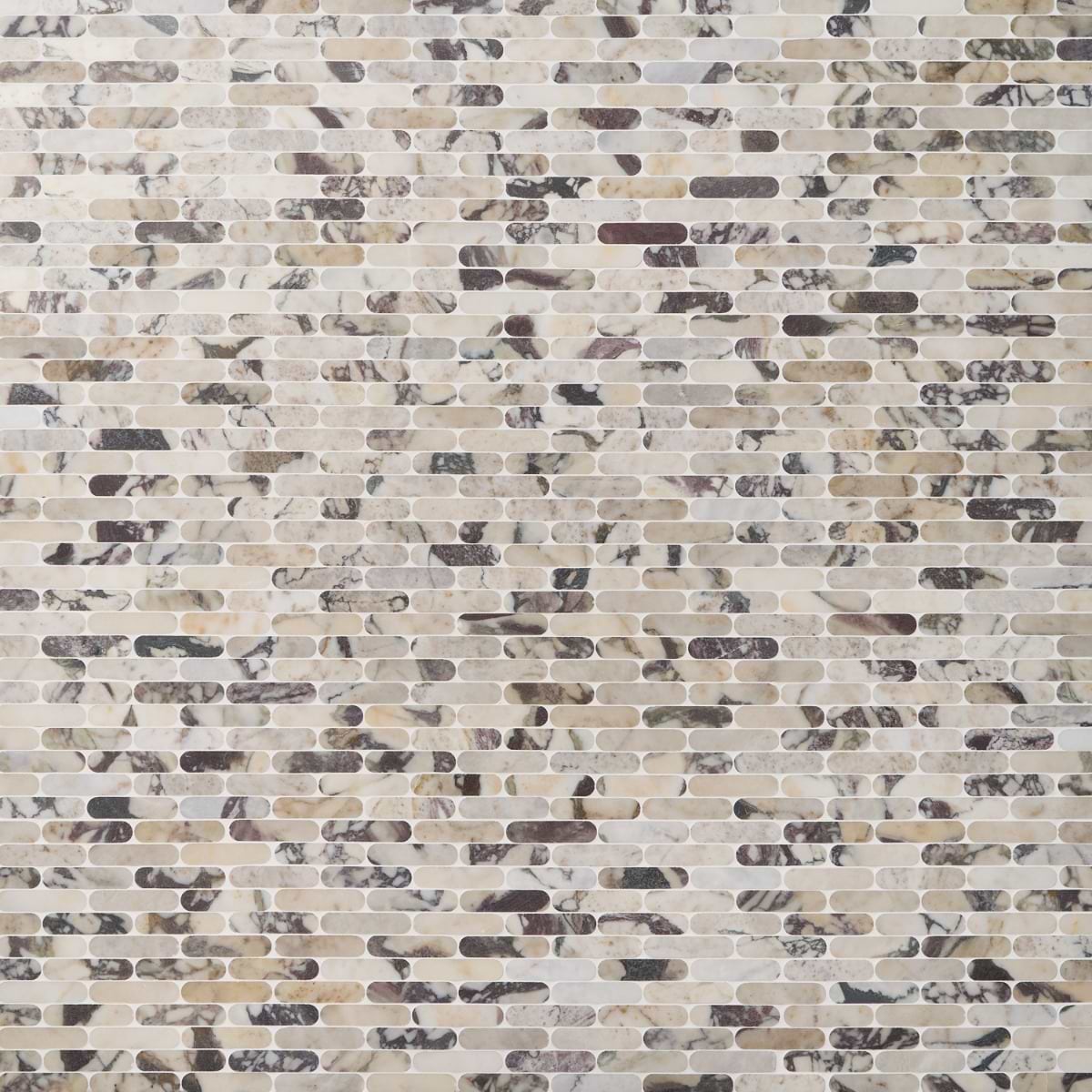 CALACATTA VIOLA Premium 1x4 Pill Honed Marble Mosaic Tile