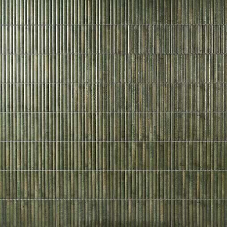 Curve Green Fluted 6x12 3D Glossy Ceramic Tile