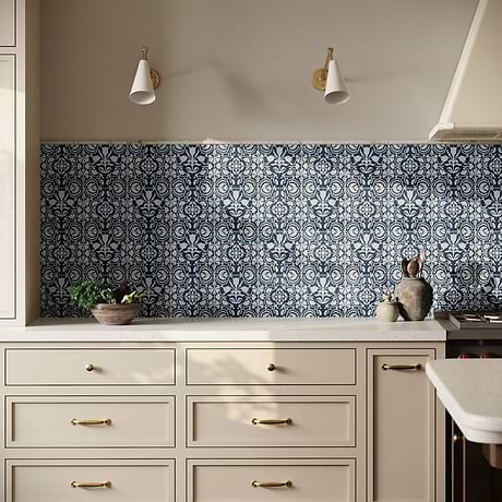 Elowynn Haven & Belle Marina Blue 8x8 Matte Porcelain Tile by Kravet