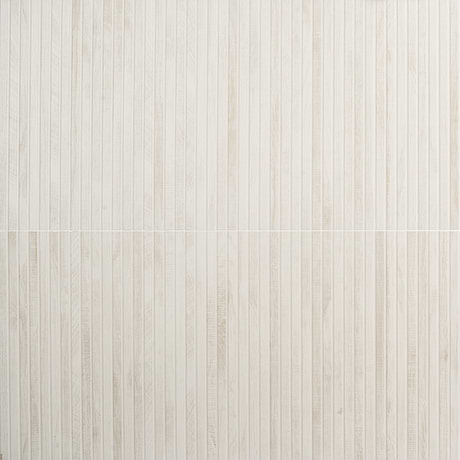 Kenridge Ribbon White 24x48 Wood Look Matte Fluted Porcelain Tile