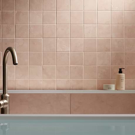 Rosa Perlino 4x4 Brushed Marble Tile
