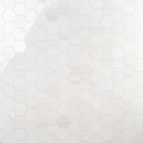 Bianco Dolomite Premium White 4" Hexagon Polished Marble Mosaic