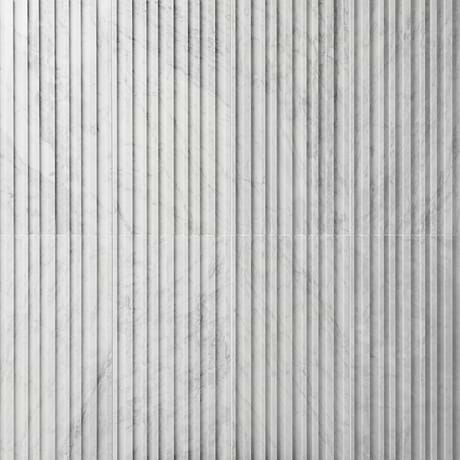 Stonework Barcode Carrara White 12x24 3D Polished Marble Tile