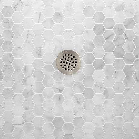 Carrara White 2" Hexagon Polished Marble Mosaic