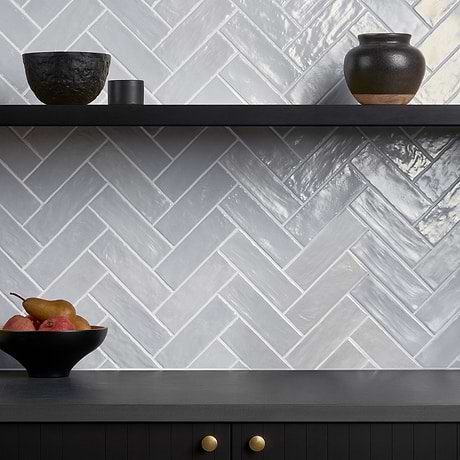 Montauk Sky Blue 2x8 Mixed Finish Ceramic Subway Tile