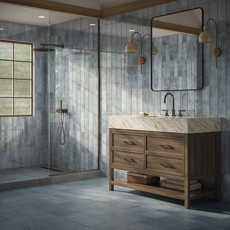 Los Lunas Blue 4x12 Polished Ceramic Subway Tile