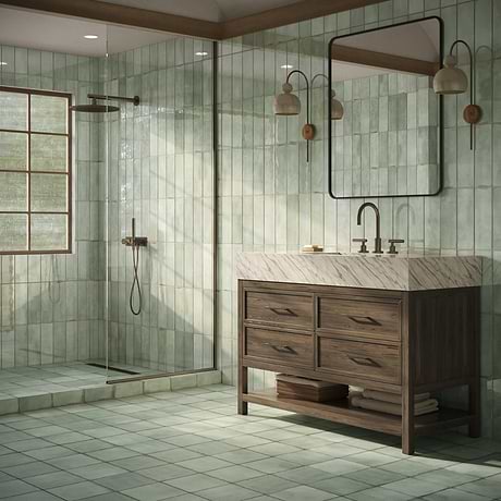 Los Lunas Green 4x12 Polished Ceramic Subway Tile