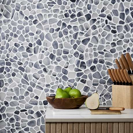 Riverglass Blue Frosted Glass Mosaic
