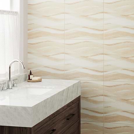 Rhodesa Dune Beige 16x16 Matte Porcelain Tile by Kravet