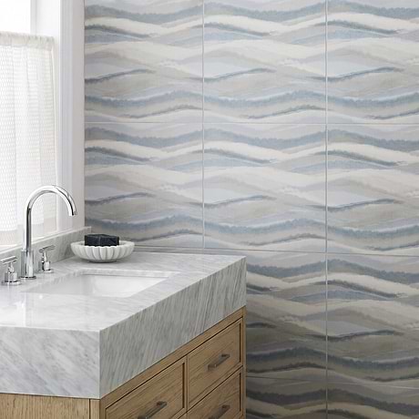 Rhodesa Horizon Wash Blue 16x16 Matte Porcelain Tile by Kravet